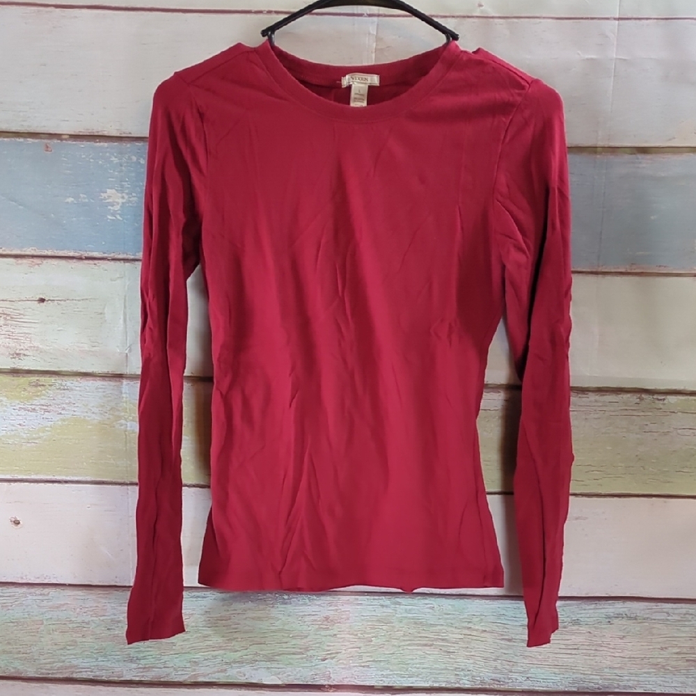 Girls's Long Sleeve Crewneck Top - Red